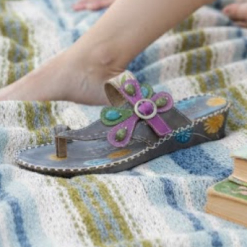 NWOT Spring Step L'Artiste Women's SANTORINI Leather Sandals - Picture 2 of 14